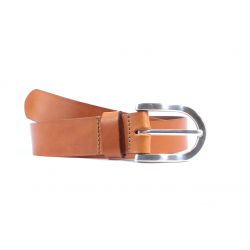 Ceinture cuir marron clair, boucle fer à cheval 4029