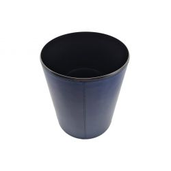 Corbeille à papier en cuir bleu cobalt 