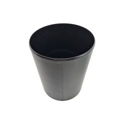 Corbeille à papier en cuir gris fer 
