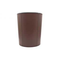 Corbeille à papier en cuir marron 
