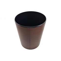 Corbeille à papier en cuir marron 