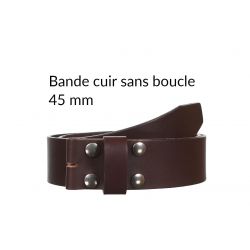 Ceinture en cuir sans boucle Marron foncé 45 mm 4004
