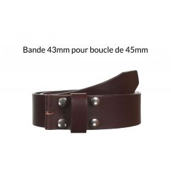 Ceinture en cuir sans boucle Marron foncé 45 mm 4004