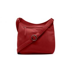 Gibecière porté croisé en cuir rouge - B314