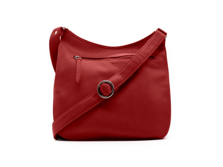 Gibecière porté croisé en cuir rouge - B314