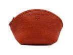 Petite bourse zippée en cuir orange - B04