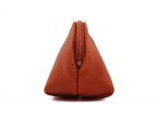 Petite bourse zippée en cuir orange - B04