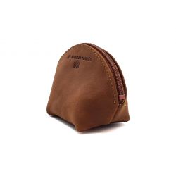 Petite bourse zippée en cuir fauve - B04