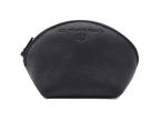 Petite bourse zippée en cuir noir - B04