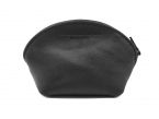 Petite bourse zippée en cuir noir - B04