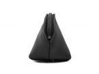 Petite bourse zippée en cuir noir - B04