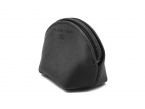 Petite bourse zippée en cuir noir - B04