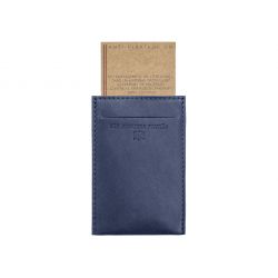 Porte-carte en cuir bleu - 3 cartes - anti RFID - B01 X