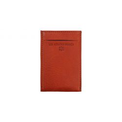 Porte-carte en cuir orange - 3 cartes - anti RFID - B01 X