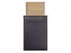Porte-carte en cuir noir - 3 cartes - anti RFID - B01 X