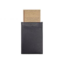 Porte-carte en cuir noir - 3 cartes - anti RFID - B01 X