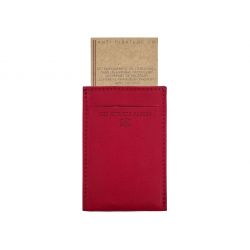 Porte-carte en cuir rouge - 3 cartes - anti RFID - B01 X