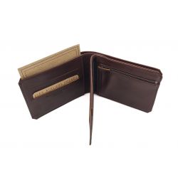 Portefeuille à l'italienne en cuir cognac - 960