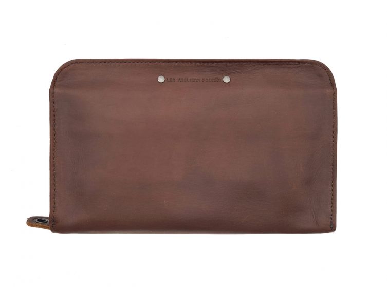 Compagnon en cuir cognac - avec dragonne - 985