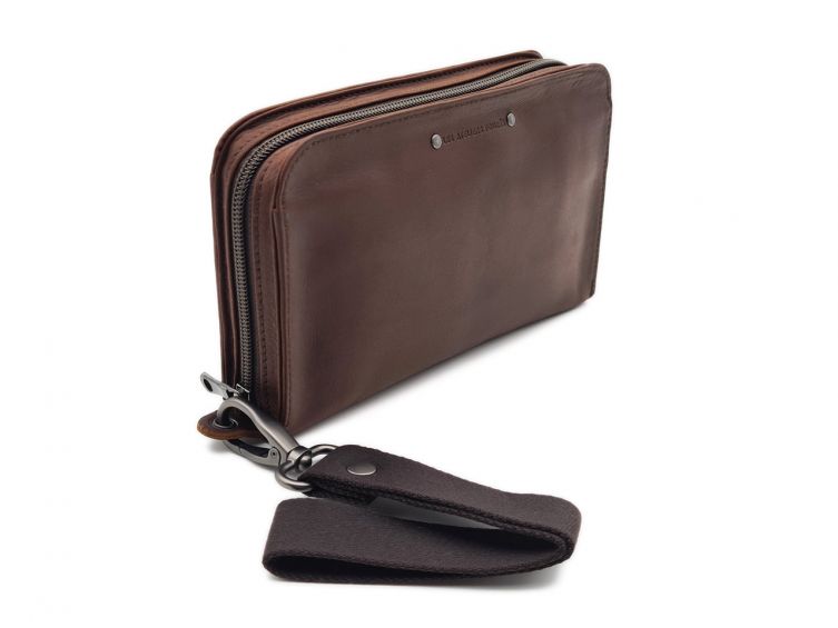 Compagnon en cuir cognac - avec dragonne - 985