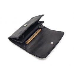 Porte monnaie en cuir noir - B27