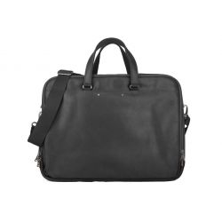 Grand cartable business en cuir noir - 3 compartiments- 9952
