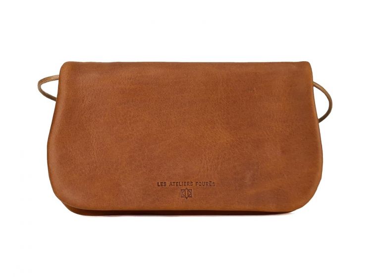 Pochette nomade en cuir fauve - compatible iphone 10+ - B96