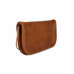Pochette nomade en cuir fauve - compatible iphone 10+ - B96