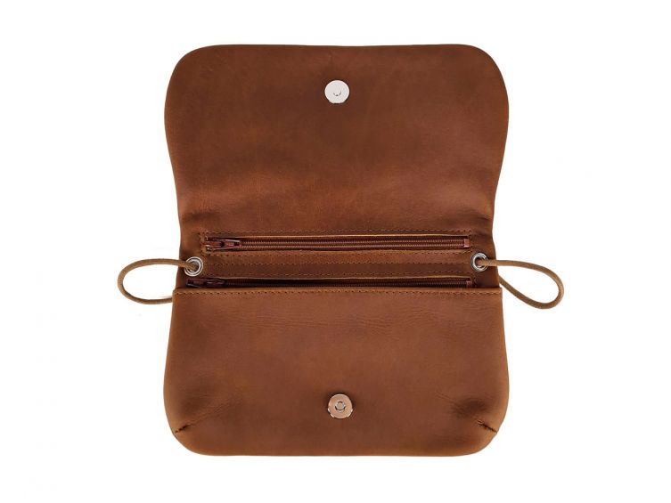 Pochette nomade en cuir fauve - compatible iphone 10+ - B96