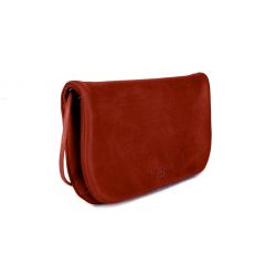 Pochette nomade en cuir rouge - compatible iphone 10+ - B96