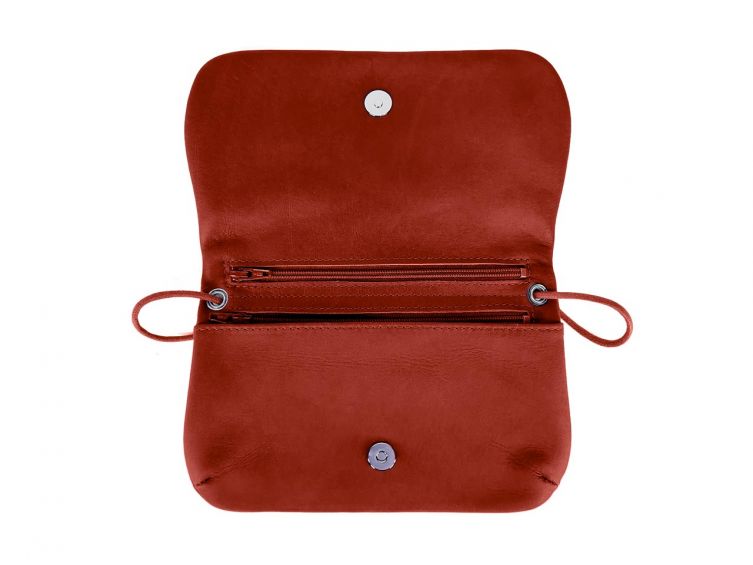 Pochette nomade en cuir rouge - compatible iphone 10+ - B96