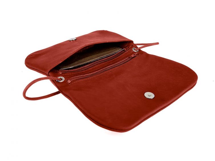 Pochette nomade en cuir rouge - compatible iphone 10+ - B96