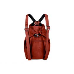 Sac à dos en cuir rouge - sécurisé - B418