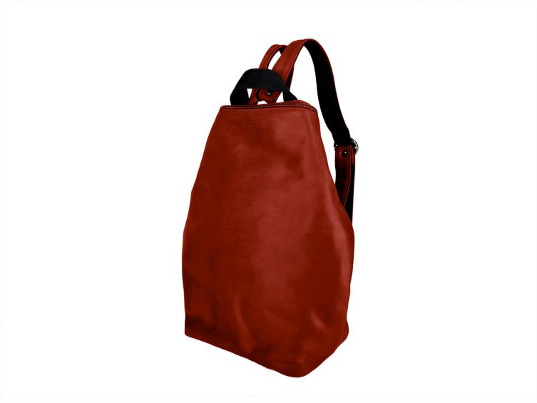 Sac à dos en cuir rouge - sécurisé - B418
