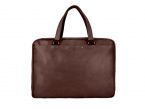 Cartable business fin en cuir cognac - 2 poignées - 9515