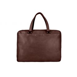 Cartable business fin en cuir cognac - 2 poignées - 9515