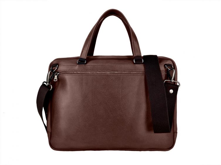 Cartable business fin en cuir cognac - 2 poignées - 9515