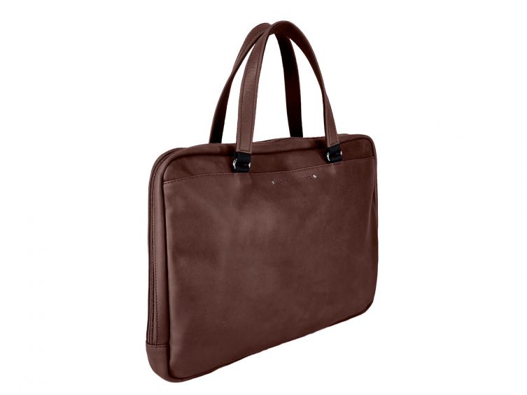 Cartable business fin en cuir cognac - 2 poignées - 9515