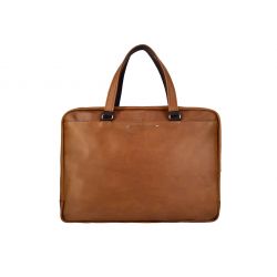 Cartable business fin en cuir fauve - 2 poignées - 9515