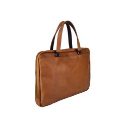 Cartable business fin en cuir fauve - 2 poignées - 9515