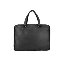 Cartable business fin en cuir noir - 2 poignées - 9515