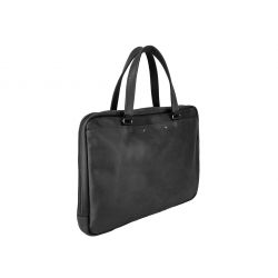 Cartable business fin en cuir noir - 2 poignées - 9515