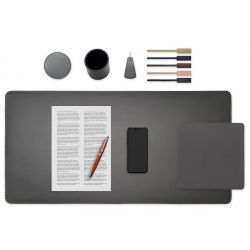 Set de bureau gris - SM500-80x40 - TS500 - PC500 - SV500 - P-clé triangle - 5x tags