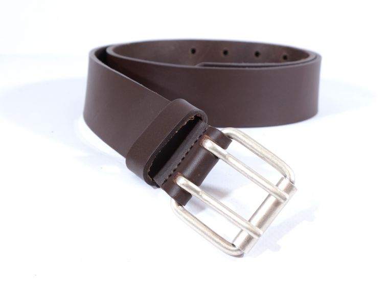 Ceinture homme en cuir marron double perforation 4007 M