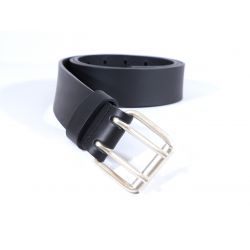 Ceinture homme en cuir noir double perforation 4007 N