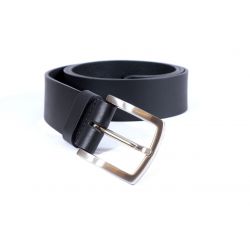 Ceinture cuir 40mm noir, boucle aux belles lignes courbes 4065