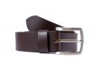 Ceinture cuir 40mm marron foncé, boucle aux belles lignes courbes 4065