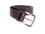 Ceinture cuir 40mm marron foncé, boucle aux belles lignes courbes 4065