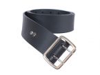 Ceinture en cuir noir style militaire 4080