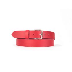 Ceinture en cuir rouge et sa boucle élégante à rouleau 4024